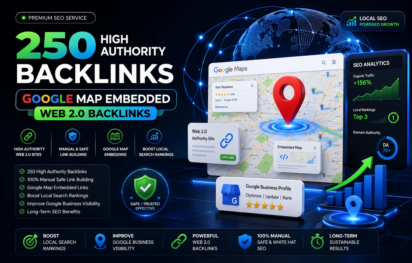 250 Google Map Embedded web2.0 Backlinks)