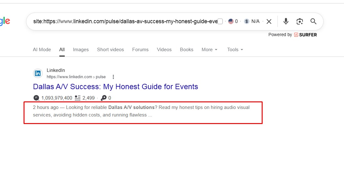 Backlink indexed live in Google instantly
